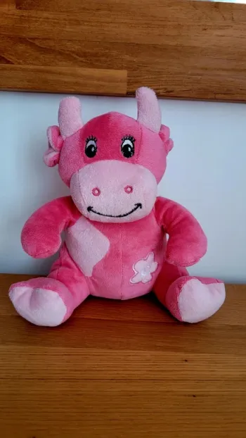 Peluche Vache Rose avec grelot interne