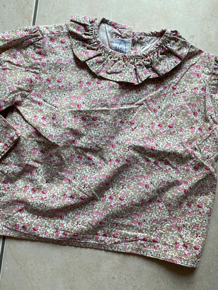 Bouse chemise fille vintage fleur liberty - photo numéro 3