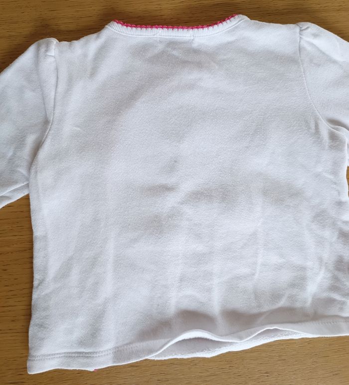 Gilet Du Pareil Au Même blanc avec cerises brodées 24 mois 86 cm fille - photo numéro 7
