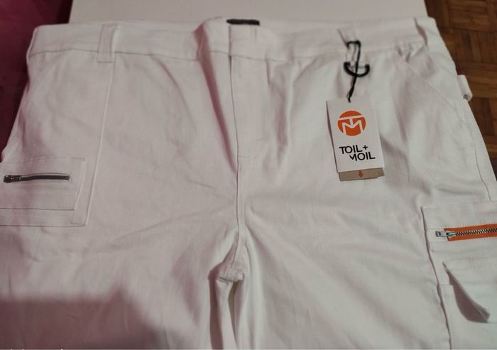 Pantalon blanc de travail 100% coton bio pour homme taille 64, Toil+ Moil - photo numéro 4