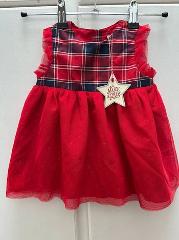 Jolie robe rouge de fête sergent major taille 6 mois - neuf
