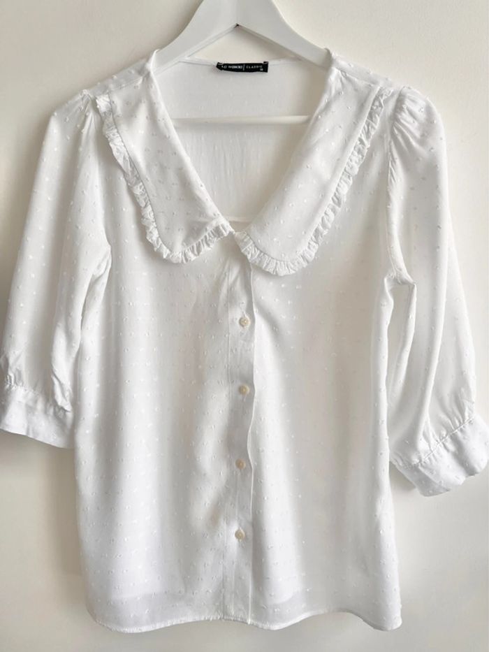 Magnifique blouse romantique avec col Claudine un peu carré, style cottagecore