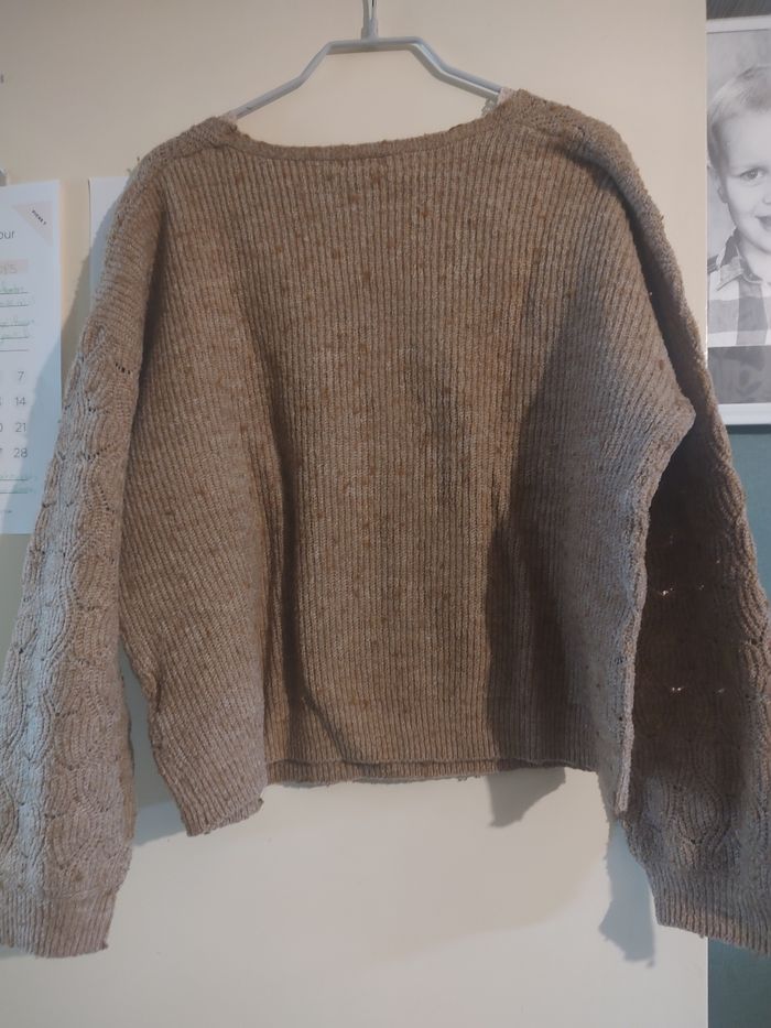 Pull femme couleur beige – Gémo – Taille L ✨ - photo numéro 2