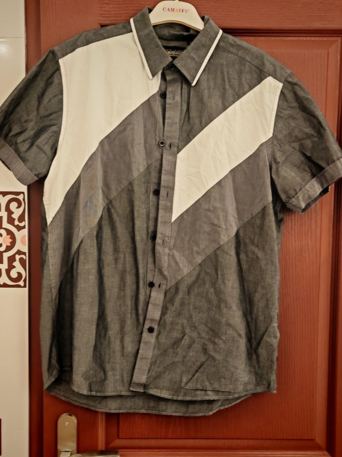 Chemise manche courte tricolore