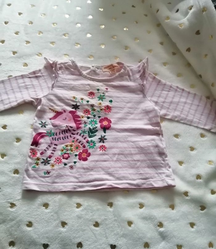 Lot de t-shirts bébé fille 6 mois dpam - photo numéro 7