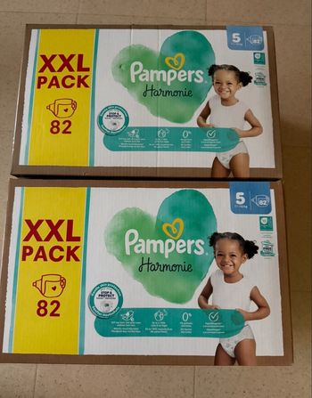Lot de 164 couches Pampers harmonie taille 5