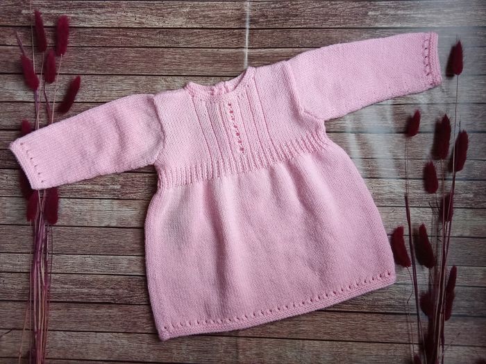 Robe tricot rose