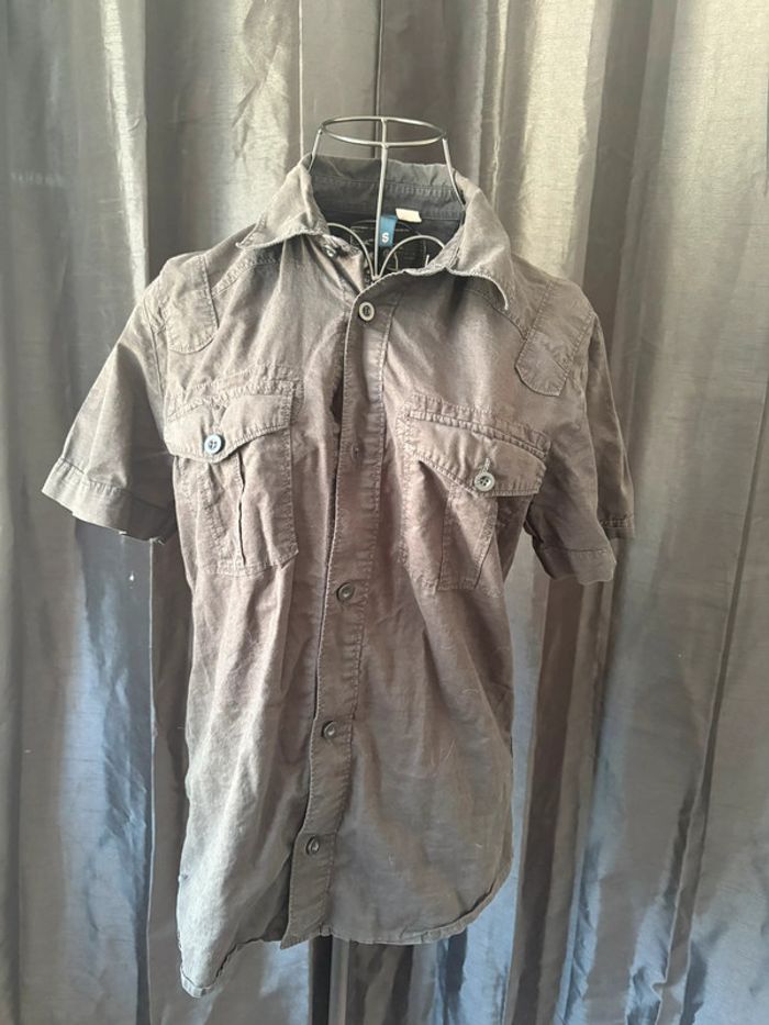 Chemise noire à manches courtes H&M – Taille S