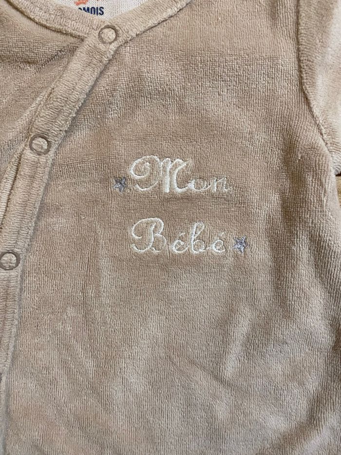 Les Chatounets Pyjama Grenouillère beige Taille Naissance - photo numéro 5