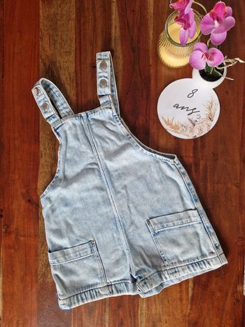 Salopette short Jean loose 8 ans