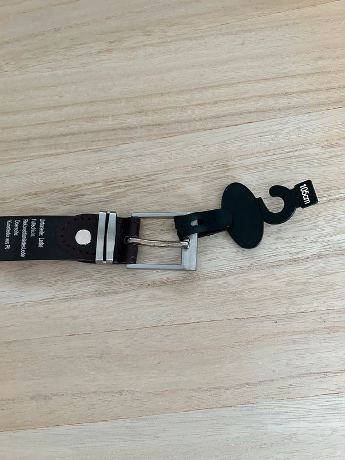 Ceinture en cuir marron taille 105 cm - photo numéro 3