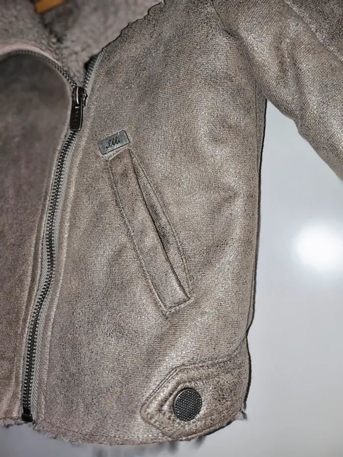 Blouson Perfecto fille beige pailletés IKKS 8 ans - photo numéro 5