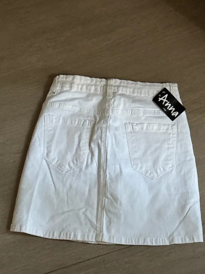 Mini jupe en jean’s blanche taille XS Anna - photo numéro 5