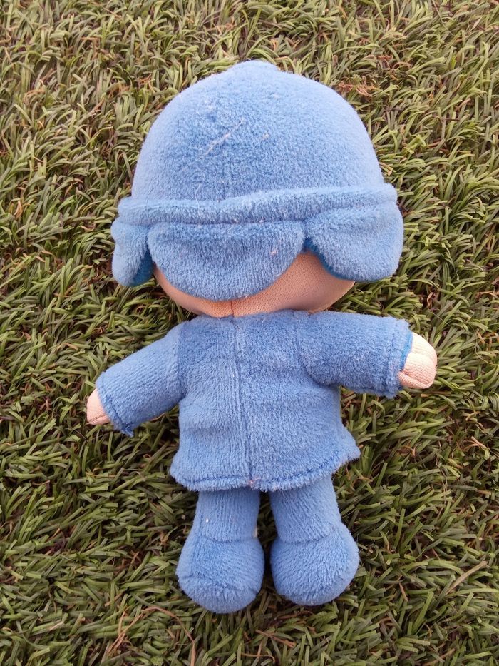 Petite peluche, doudou pocoyo, 16 cm, bleu, tissu, dessin animé, enfant - photo numéro 2