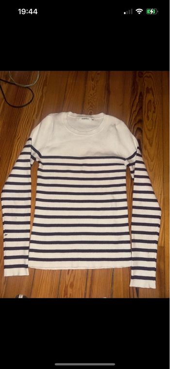 Pull marinière bordeaux 