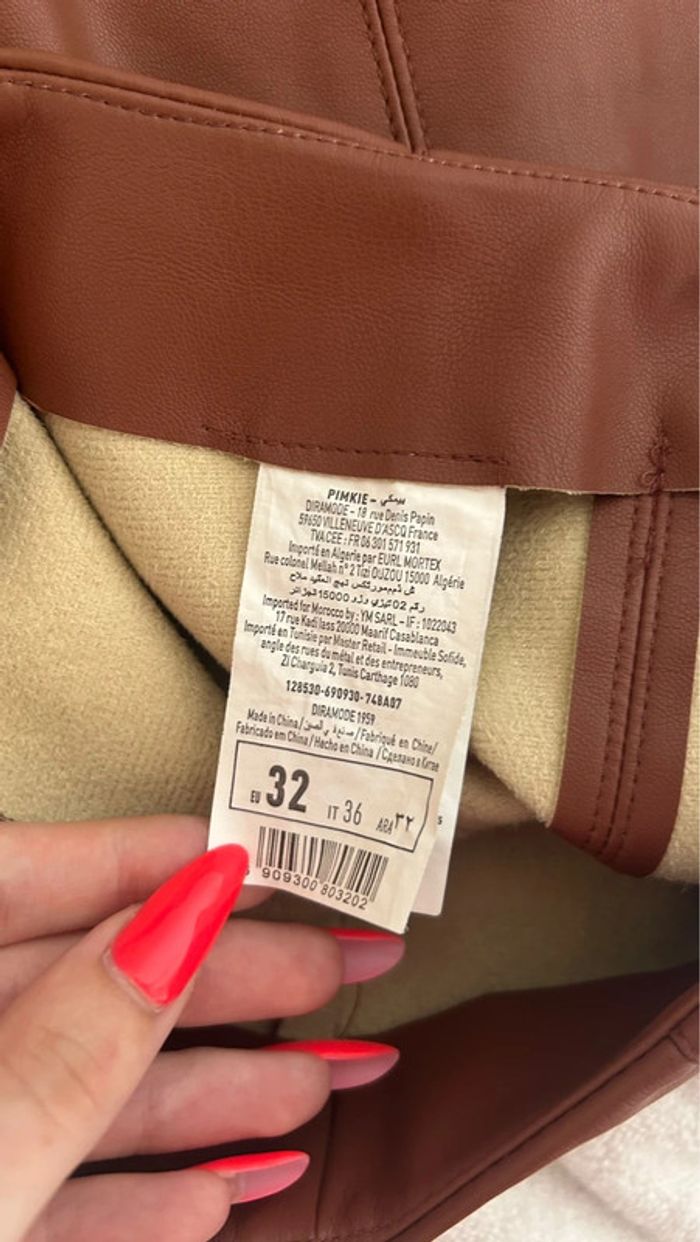 Jupe Pimkie en simili cuir marron - photo numéro 5