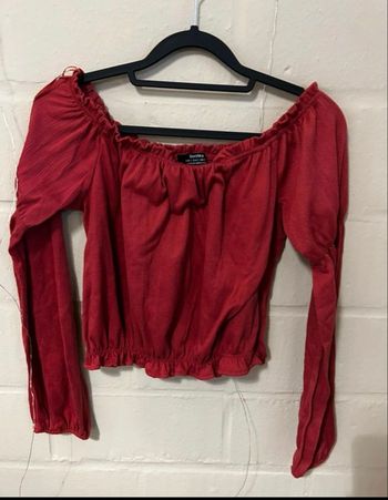 Top épaules dénudées rouge/rose – Bershka – Taille S - Très bon état
