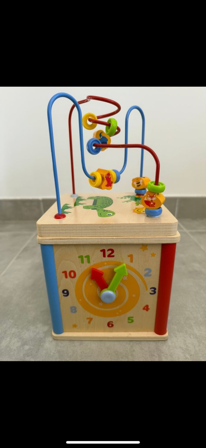 Cube activité en bois avec boulier - photo numéro 5