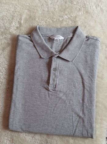 Polo Calvin Klein gris – Taille L – Logo CK brodé