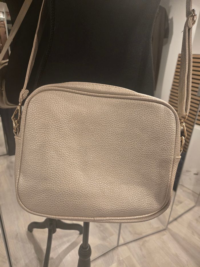 Sac à bandoulière réglable multi-poches doré - photo numéro 5