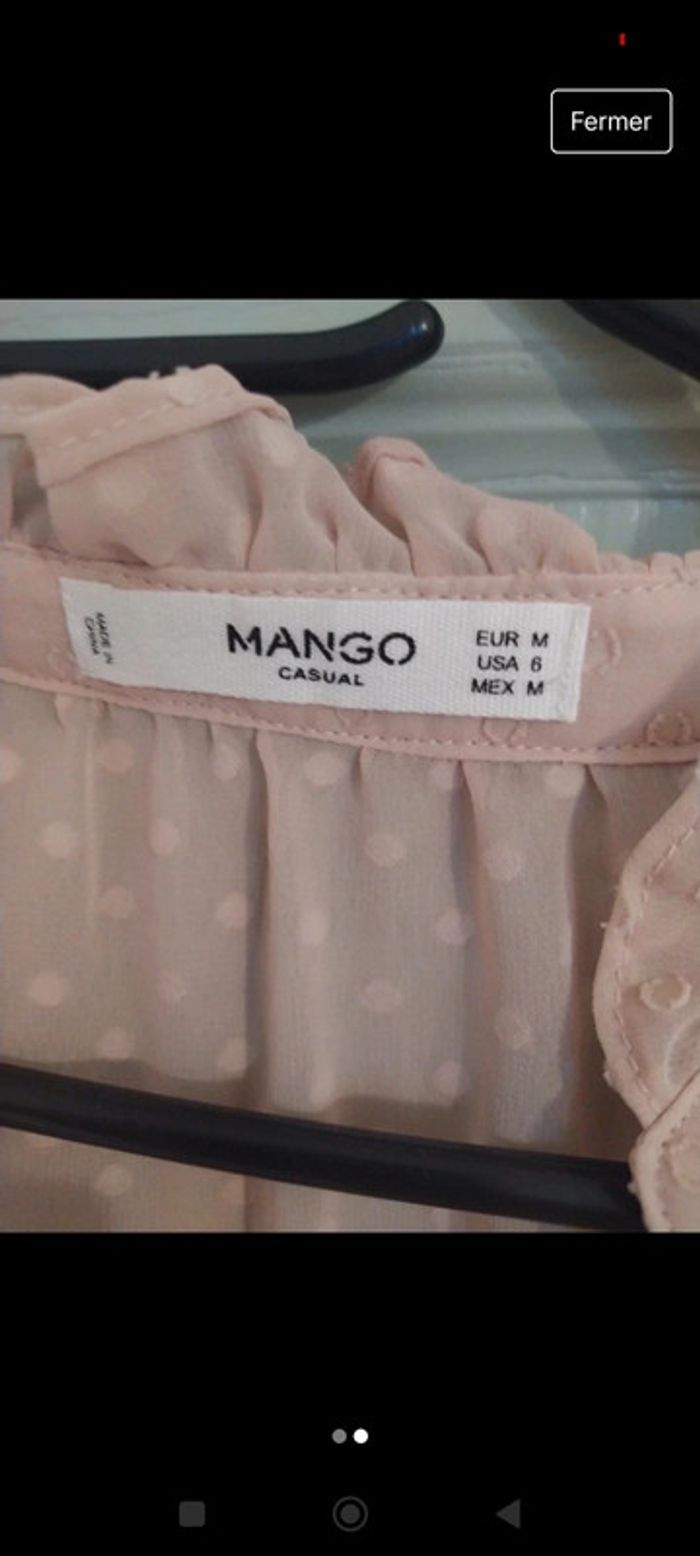 Blouse plumetis rose poudrée - photo numéro 2