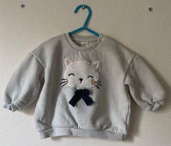 sweat motif chat avec noeud taille 74 cm