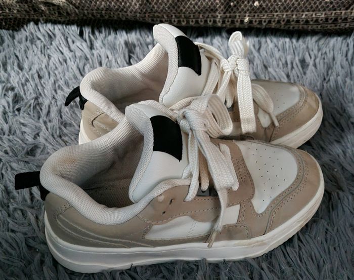 Basket à lacets beige et crème 33 mixte - photo numéro 3