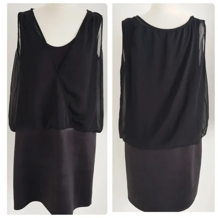 Jolie robe noire bi-matière Tissaia taille 50