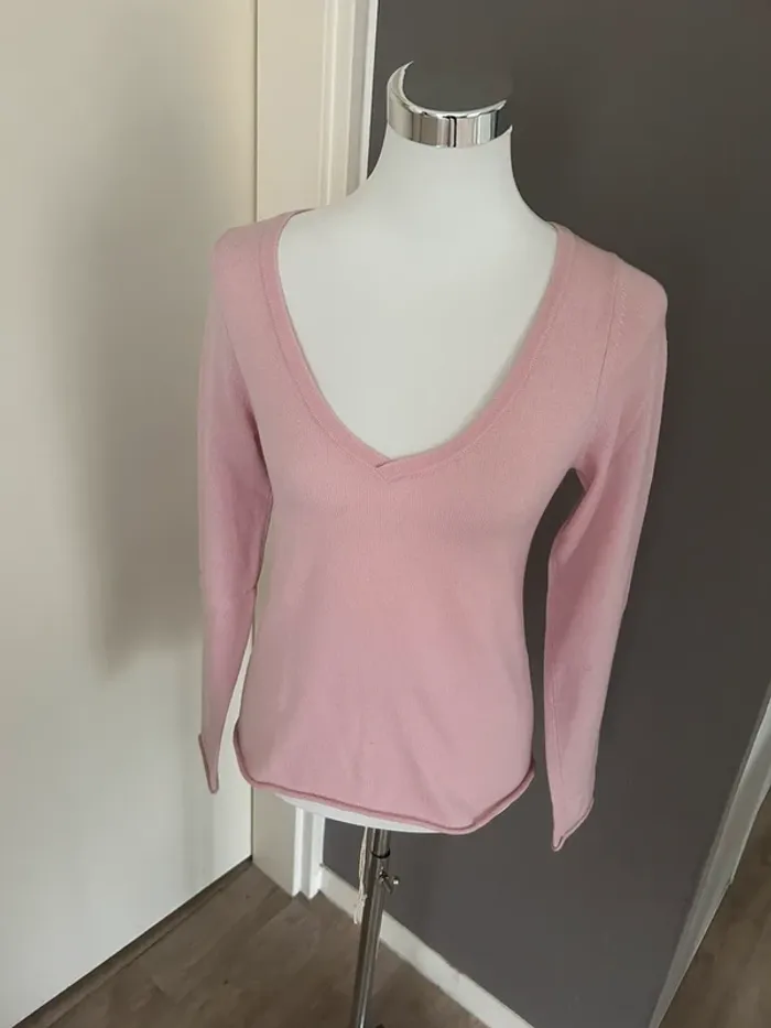 Los angeles pull 100 %, cachemire, rose, femme, taille M - photo numéro 4