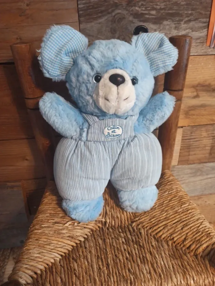 Peluche ours souris câlin et bisou vintage tbe - photo numéro 2