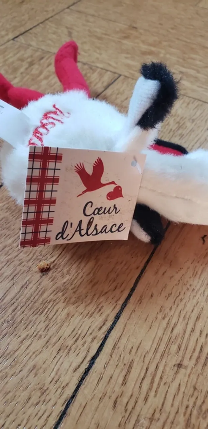 Peluche porte clé cigogne alsace souvenir vacances neuf - photo numéro 4