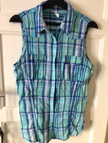 Chemise sans manches à carreaux KIABI t.42