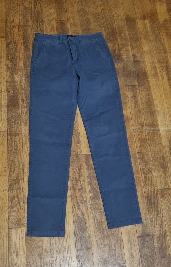 pantalon chino garçon bleu tex taille 11/12ans