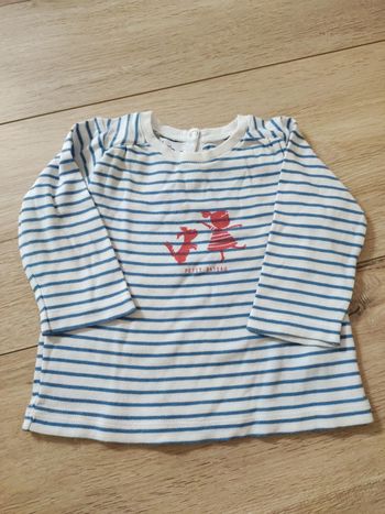 Tee-shirt manches longues petit bateau 6 mois