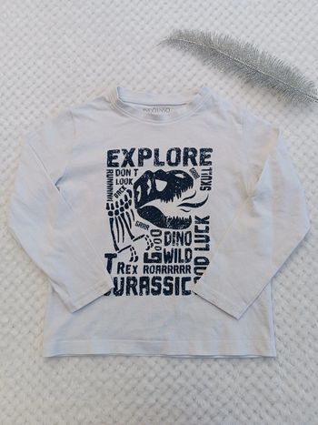 🔸T-shirt Blanc Dinosaure Jurassic - In Extenso 4 ans🔸