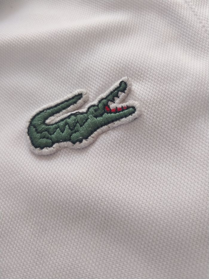polo lacoste sport blanc noir vert taille 2 tennis casual - photo numéro 2