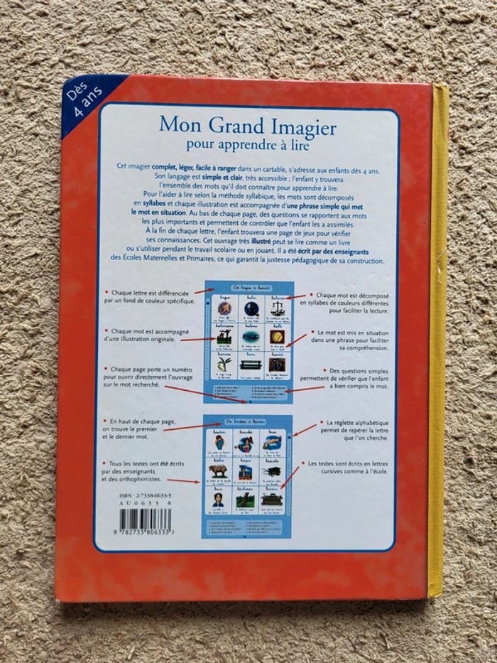 Livre Mon grand imagier pour apprendre à lire - Éditions Auzou - photo numéro 2