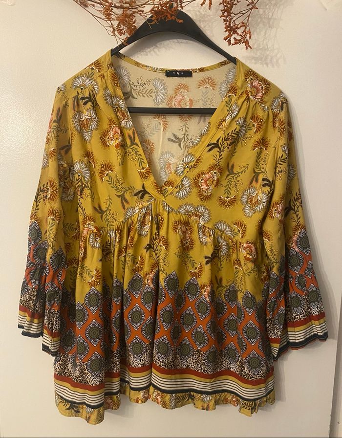 Blouse fleuri aux motifs colorés, très bon état , taille 38 - photo numéro 7