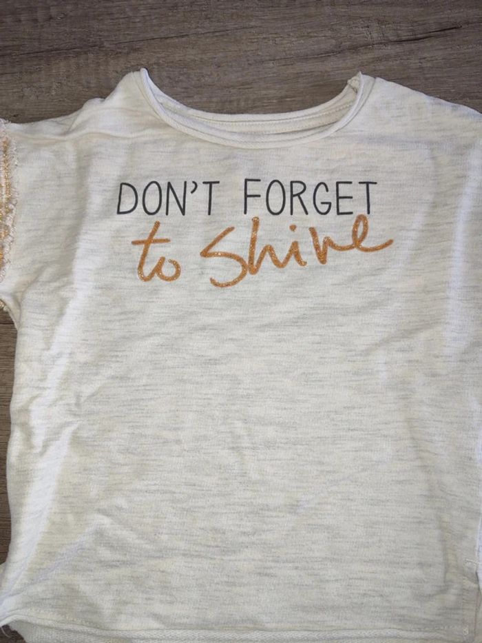 T shirt 2 ans orchestra crème " Don't forget to shine " - photo numéro 2