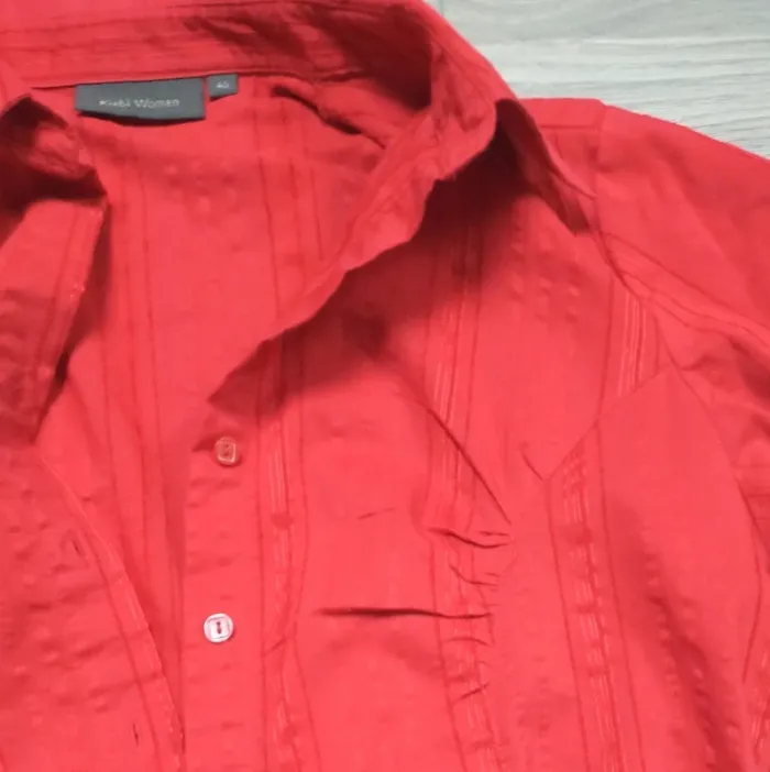 Chemise rouge manches 3/4 40 L Kiabi - photo numéro 4