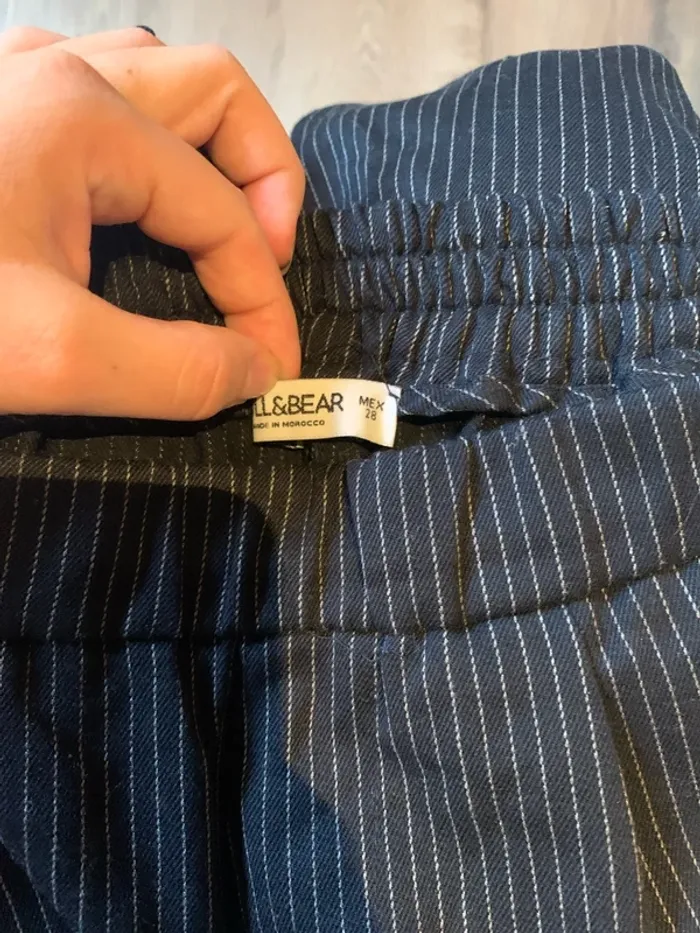Pantalon à pince taille haute rayer - photo numéro 4