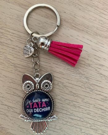 Porte-clés chouette « Je suis une tata qui déchire »