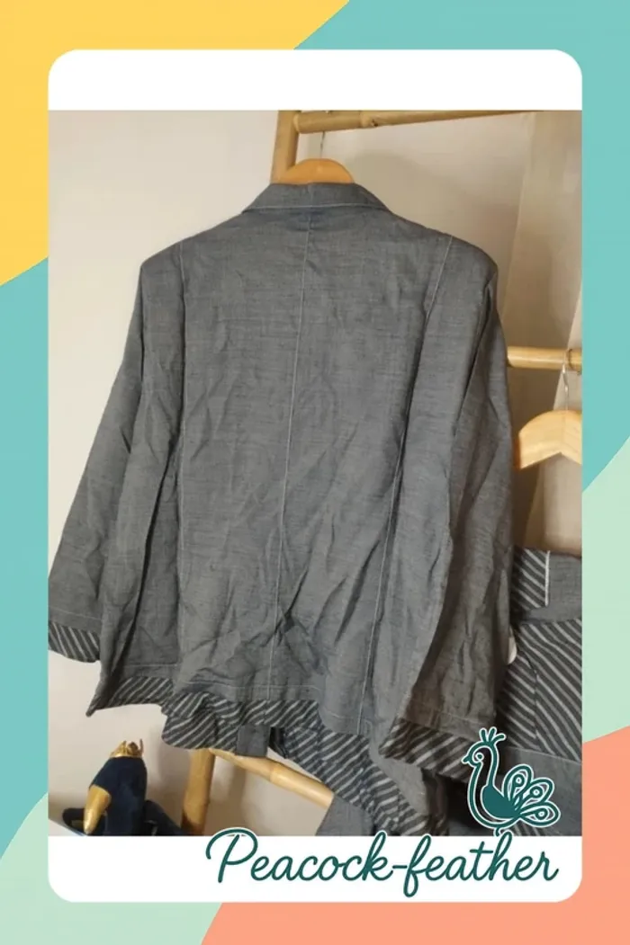 Ensemble jupe veste gris gevana 56 - photo numéro 10