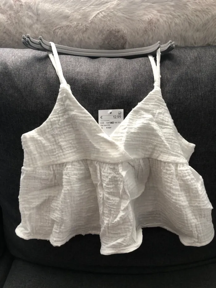 Petit haut blanc pour Fille 9-10 ans - photo numéro 5