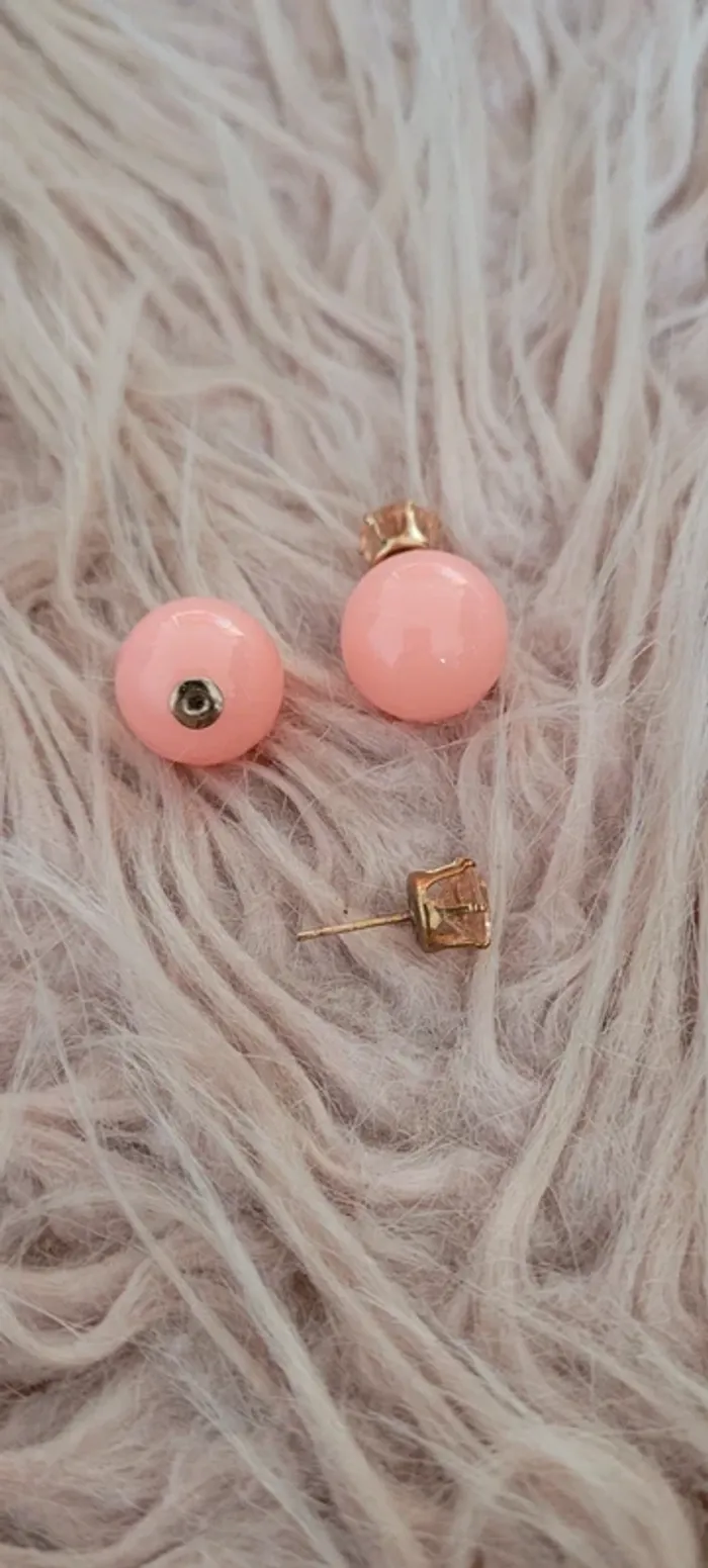 Boucles d'oreilles rose - photo numéro 2