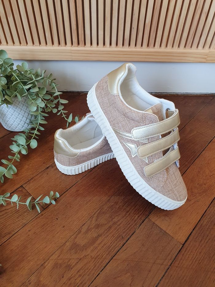 Baskets Bali scratchs beige/lin Pointure 38 - photo numéro 2