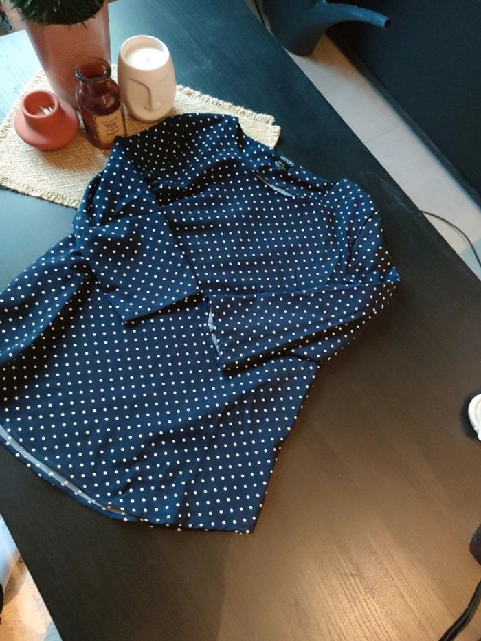 Blouse manches 3/4 bleu marine