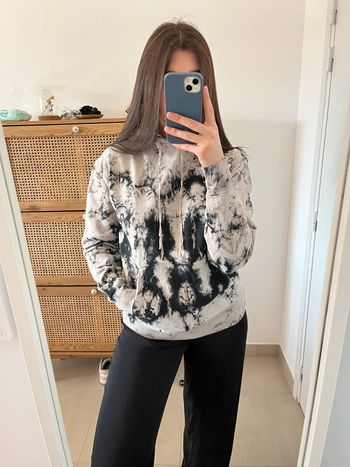 Sweat à capuche gris et noir Saint Laurent