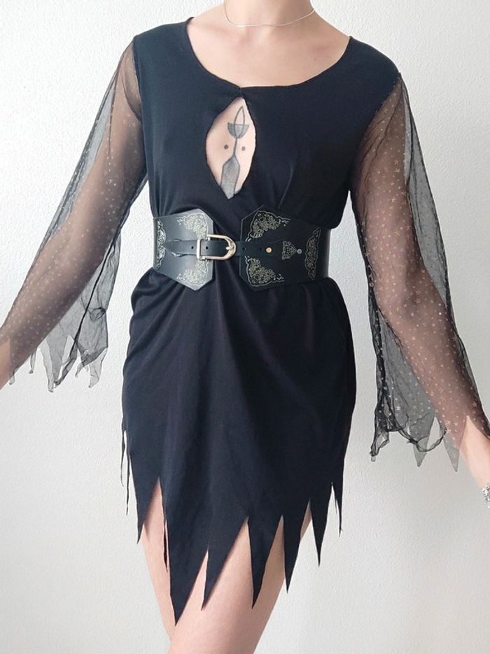 Robe sorcière manche transparente étoile - 36/S à 40/L - photo numéro 3