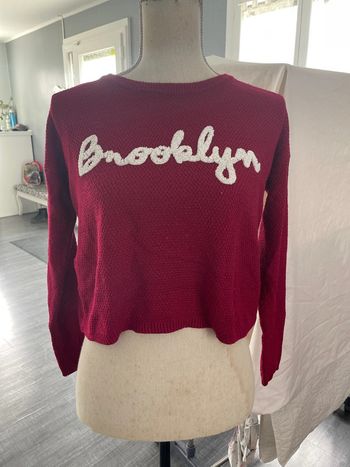 Pull court taille 12 marque la halle rouge blanc brooklyn